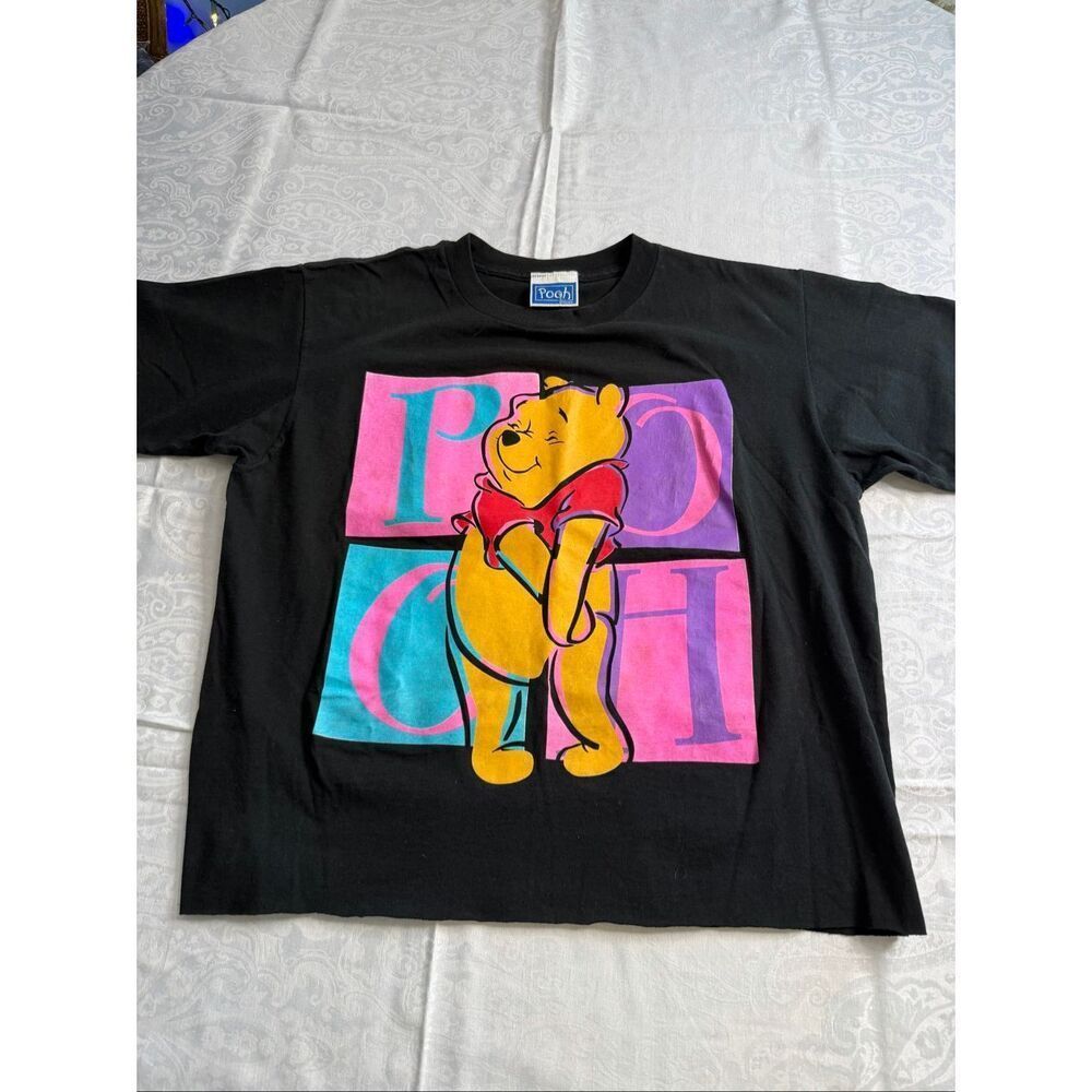 Pooh Winnie The Pooh Vintage Black T-Shirt Size L/XL See Measurements